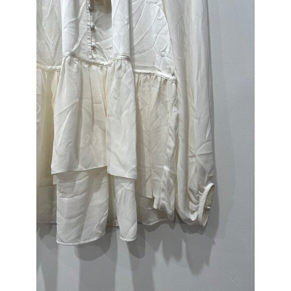 NWTD CINQ À SEPT Size M Evan Oversize Silk Top In Ivory MSRP $395 - Picture 13 of 15